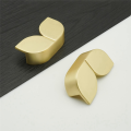 2Piece Brushed Gold Cabinet Pulls Half Moon Flowers Drawer Pulls Zinc Alloy Handles for Dresser Kitchen Cupboard 79mm. 
