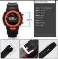 Kids watch silicone black straps round shape digital watch. 