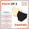 Twin Shop Pack of 2 Underwear Panties for Girls Women Soft Cotton Silk Panties for Girls Black-Skin Color. 