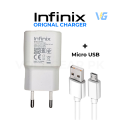 Infinix Original Fast Charger 10W – With Type C & Micro USB Cable – Android Fast Charging Adapter | Type A to C Cable | Original Infinix Wall Charger + Data Cable | Adopter with Data Cable. 