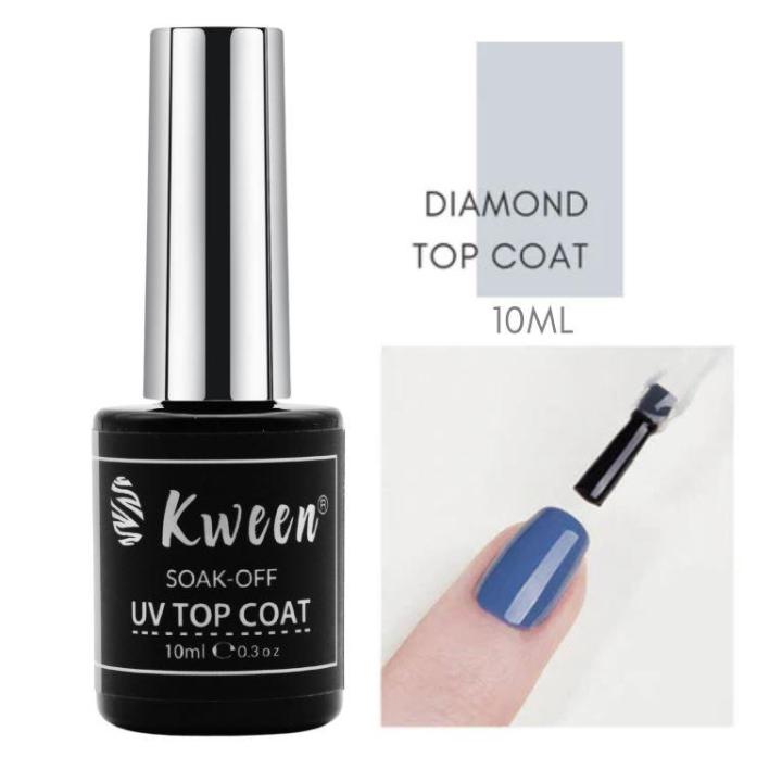 KWEEN Diamond Gel Top Coat Gel Polish UV Lamp 10ml Long Lasting extra shining Manicure Gel
