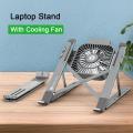 1 pcs Laptop Stand Holder With Cooling Fan Portable Foldable Aluminum Alloy Notebook Holder. 