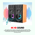 FunBug Super-Quality Wooden Speaker for PC & Laptop - USB 3.5mm Wired MultiMedia RGB Dual Gaming Speakers SoundBox for Computer, Games, Desktop, Home, Office, LCD, Mobile, LED TV with Bass Woofer & Stereo Acoustic Big Sound Base. 