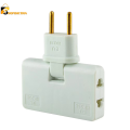 Universal Rotating Wall Socket - 3 In 1 Extension Power Adapter - Round/Flat Pin To Round Pin Plug Converter- EU Standard 180 Degree Rotatable Plug. 