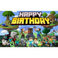 Minecraft Banner - 36 Inch By 24 Inch - Birthday Banner - Minecraft Themed Party - Multicolors - Unisex - Pack Of 1. 