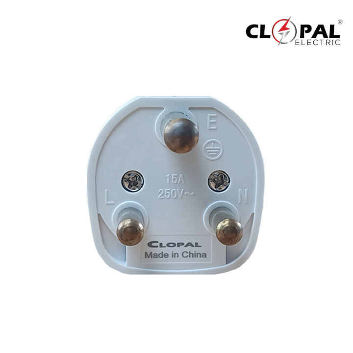 Clopal 15A Top Round 3 Pin Plug & Socket - Heavy Duty, Brand Quality, High Performance, Best Safety Standards for Home & Industrial Use in Pakistan