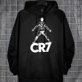Cr7 Cristiano Ronaldo Printed Fleece Full Sleeves Pull Over Hoodie For Men & Boys. 