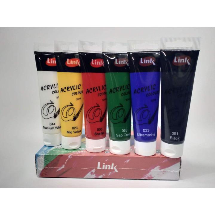 LINK Daya Acrylic Colors Set of 6 - 30 ml Tubes