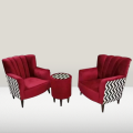 2 Modern Sofa Chair Khach One Seater Fabric Red Velvet Colour {Special Offer available}. 