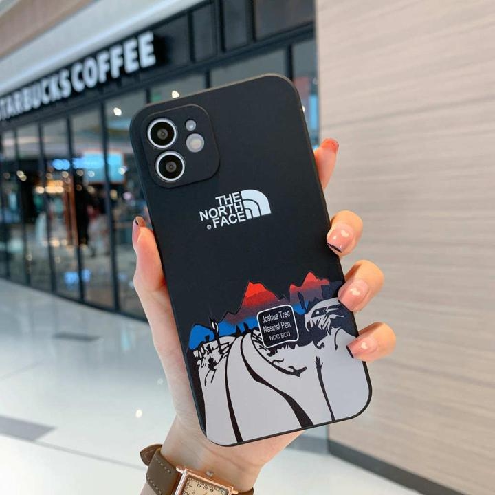 Apple iPhone the north face Side Stripes Square Edge Case Soft