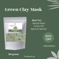 Organic Green Clay Mask for Skin - 100 grams. 