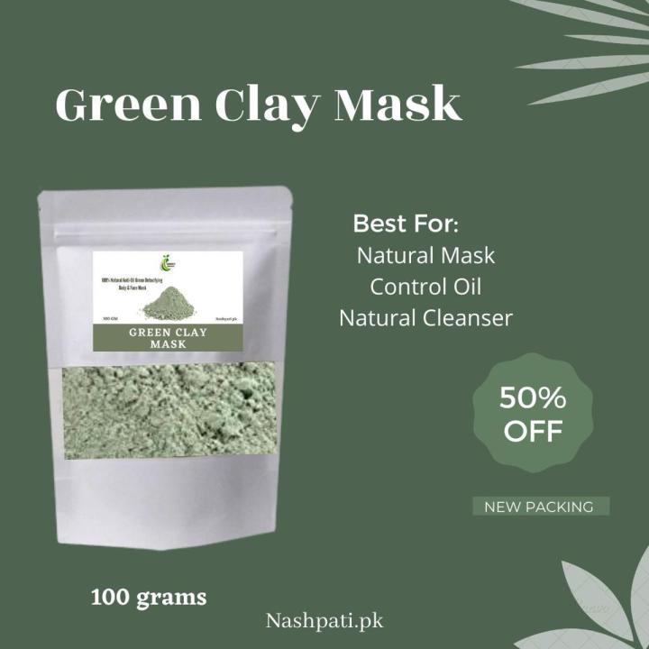 Organic Green Clay Mask for Skin - 100 grams