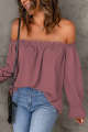 New solid color sexy one neck off shoulder shirt loose long sleeved pullover. 
