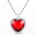 Exquisite Heart Pendant Necklace For Women Titanic Heart Of Ocean Blue Heart "my Heart Will Go On" Necklace Velvet Bag. 