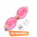 Swimming Goggles Flexible Nose Bridge Adjustable Strap Soft Silicone Frame Fog Resistant Clear Vision Comfort Fit for Children and Teens 3IN1 Set. 