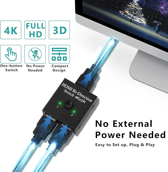 HDMI%20Switch%20Bi-directional%20HDMI%20Splitter,%204K%20HDMI%20Switcher%201%20in%202%20out%20or%202%20in%201%20out,%20HDMI%20Splitter%20Supports%20Ultra%20HD%204Kx2K%203D%201080P%20for%20Xbox%20PS4%20PS3%20-%20Image%202