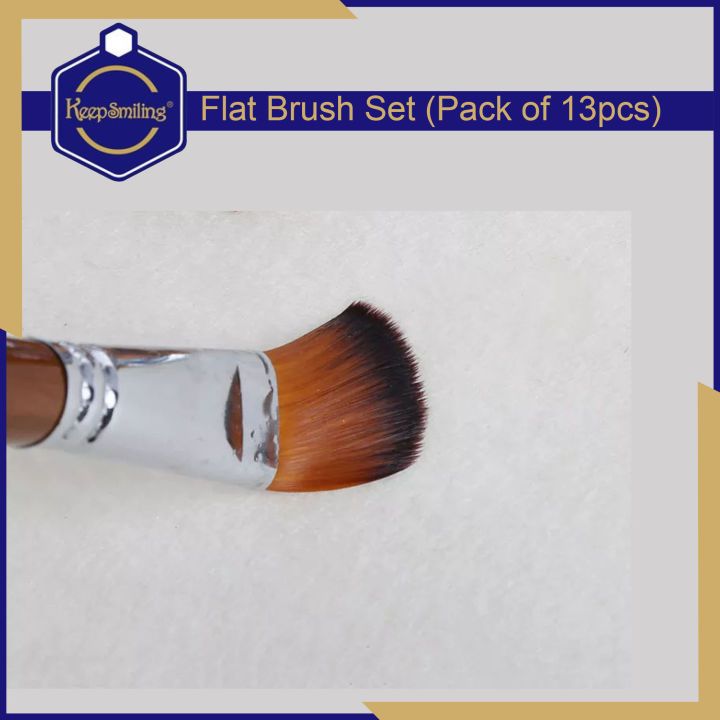 Keep%20Smiling%20Pack%20of%2013%20Flat%20Shapes%20High%20Quality%20Nylon%20Professional%20Art%20Brush%20Set%20Water%20Color%20Oil%20Acrylic%20Artist%20Paint%20Brush%20Set%20-%20Image%204