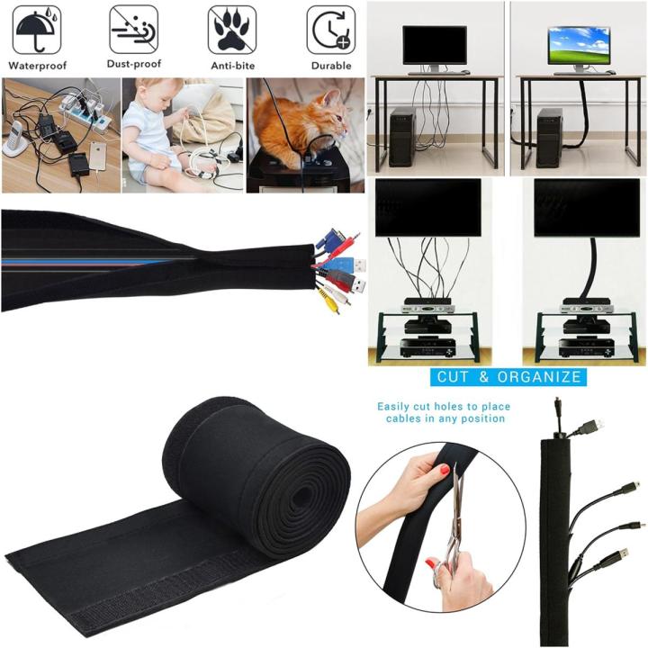 45 Inch Long Water Proof Power Cable Wire Cord Tie Holder Organiser Management leeds cable adapter Sleeve