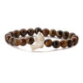 [ New ]TEMU Dolphin Turquoise Stretch Bracelet Men's Tigereye Agate Mixed Colorful Beads Bracelet  WIH. 
