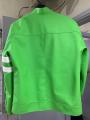 Men's Leather Jacket Green Cartoon Slim fit Faux Leather Jacket. 