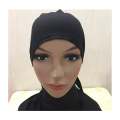 Pack of 2 Black & White Hijab Cap Soft Comfortable Material Abaya Cap For Girls/Ladies-Adjustable Size. 