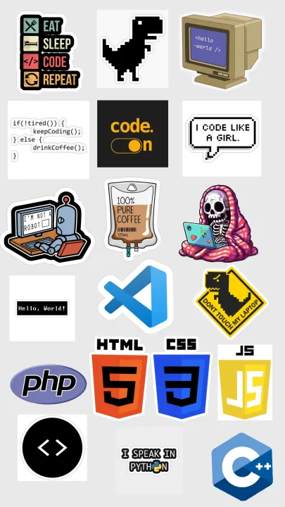 Programming Sticker Developer Decals pack of 19 sticker each sticker ...