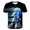 New Yellow Sonic T-shirt Children's Wear Boys' 3D Cartoon Game Super Mario Boys' Clothing Women's T-shirts Girls' Summer Wear. 