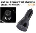 Xiaomi ZMI 45W Fast Charging Car Charger (USB Type-C + USB Type-A Port) + PD. 