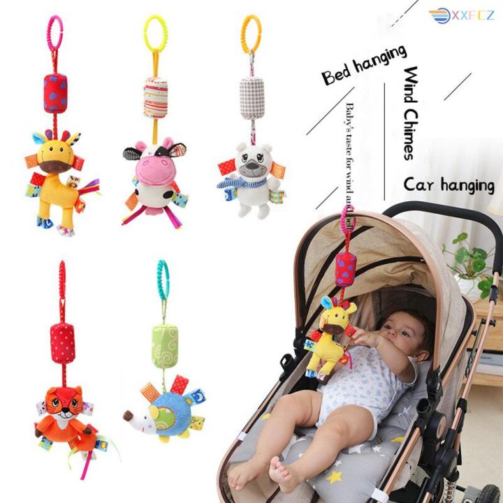 XXFCZ Good Quality Newborn Baby Rattles Plush Stroller Cartoon Animal Toys Baby Hanging Bell Educational Baby Toys 0-24 Months