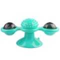 Funny Cat Toy Spinning Windmill with LED Ball ＆Catnip Scratch Hair Brush Intelligence Training Suction Cup Cats Spinner Toy. 
