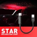 USB Car Roof Star Night Lights Projector, Sound Activated 3 Modes 2 in 1 Interior Car Roof Lights, Adjustable Romantic Portable Car LED Light Decorations for Car, Ceiling, Bedroom (Red/Purple). 