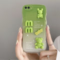 AnDyH Phone case For OPPO A1K Realme C2 Case 3D Letters Bear Cute Cartoon Design Camera Protection Premium Gradient Soft Silicone Shockproof Casing Protective Back Cover Couple Cases. 