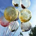 5 Pieces Confetti Balloons - Birthday globs Party wedding decoration confetti Foam tablets balloon Helium Latex Transparent Clear Balloon. 