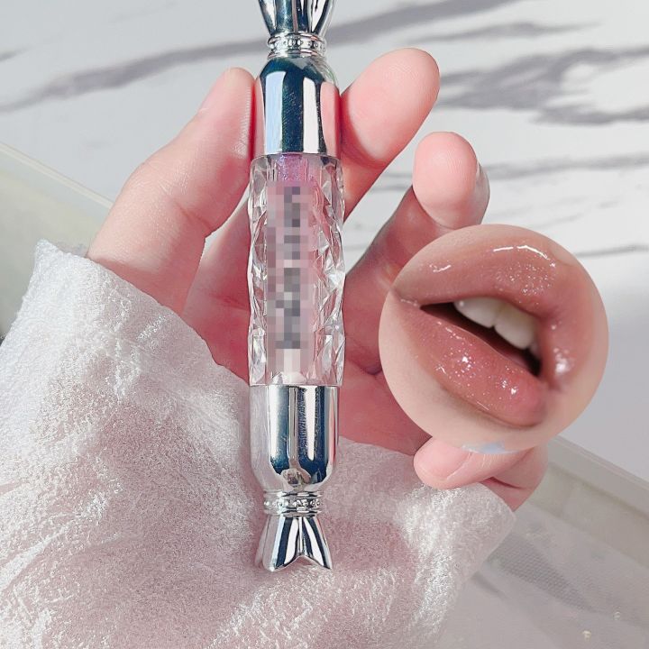 Crystal Lip Gloss, Candy-Shaped, Moisturizing Shine, Rich Color Palette, Full & Lustrous, Makeup Lip Care