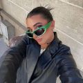 Fashion Wrap Around Cyber Y2K Sunglasses Women Silver Oval Shades Sports Cycling Sun Glasses Aesthetic Eyewear for Men Outdoor. 