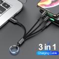 3 in 1 USB Cable Micro Type C Multi Keychain Portable Data Sync Line Cord For iPhone Samsung Android Mobile Phone. 