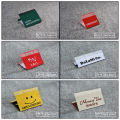 Random woven clothing labels tags for clothes,customized garment bags name main label tag(least 1000 pcs to customized). 