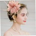 Liummrcy Fascinators for Women,Flower Wedding Races Party Fascinator Net Hat,Fascinator with Headband Clip for Wedding Decorations Fascinators For Women,Pale Pink Fascinator,Bride Hat,Pink. 