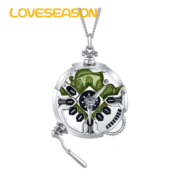 Rust-resistant Necklace Vintage Game Necklace with Mechanical Stopwatch Pendant Stylish Roleplay Costume Jewelry for Men Women Stunning Alloy Necklace