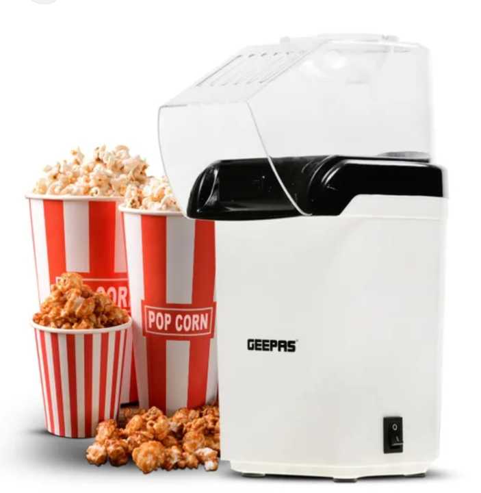 Geepas Popcorn Maker, Electric Mini Popcorn Machine Oil-Free, Small Fast Popper with Measuring Cup and Removable Cover(2 year warrenty)