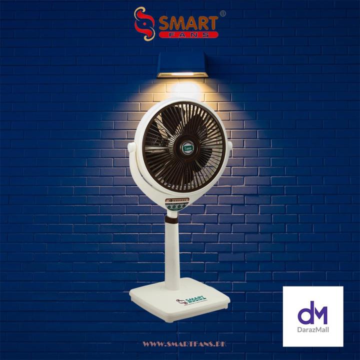 Smart Fans Louver TCP Fan 14" Remote Control Plastic-Off White-Dark brown Naveed Industry