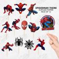 Spiderman Theme Cupcake Toppers Pack of 12 Perfect for Birthday Party Celebration & cake Decoration Supplies. 