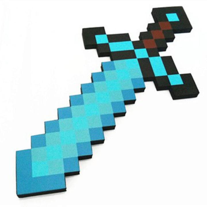 （New）Minecraft Blue Diamond word EVA Weapon Game Play mall ize