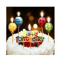 Birthday Cake Decorative Wax Happy Birthday Candles with 4 Balloon Shaped Candles - 5 piece candle set. 