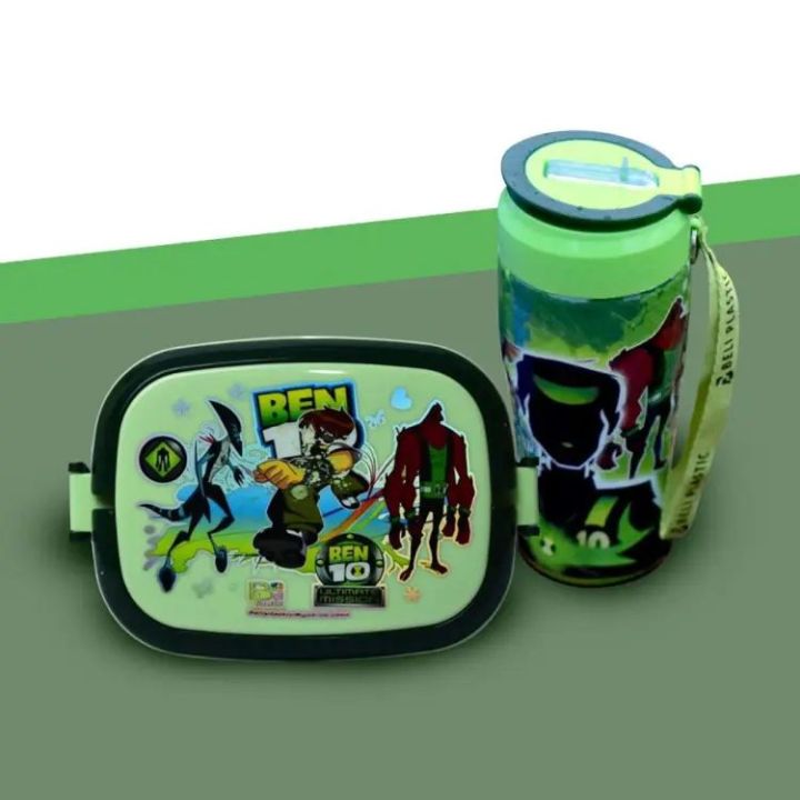 2-in-1 Water Bottle and Lunch Box Set - Kids School Gift Set, Cartoon ...