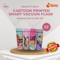 Cartoon Printed Smart Vacuum Flask - Stainless Steel Water Bottle with LCD Temperature Display. 