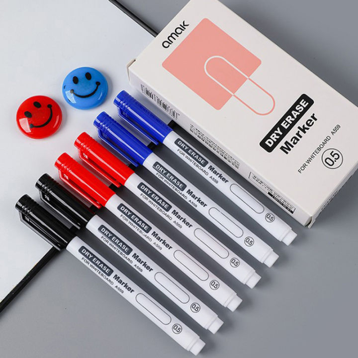Erasable whiteboard pen extremely thin 0.5MM dry erasing pen office examination waterproof marker pen