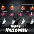 Halloween String Lights, Halloween Decorations Indoor Outdoor Led Lights, Pumpkin Bat Ghost String Lights Decor. 