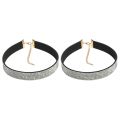 2X Women Velvet Full Diamond Crystal Rhinestone Choker Collar Boho Necklace Jewelry Silver Color. 