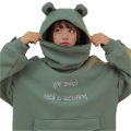 OIMG Women Novelty Frog Hoodie Cute Animal Style Long Sleeve Hooded Sweatshirt With Front Pocket. 